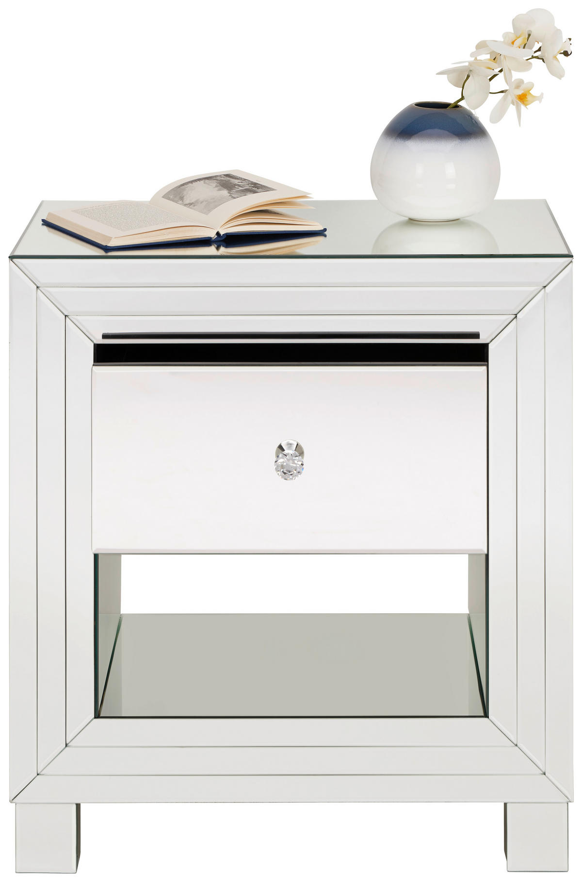 KOMÓD 60/65/46 cm  - fekete/átlátszó, Design, műanyag/faalapú anyag (60/65/46cm) - Xora
