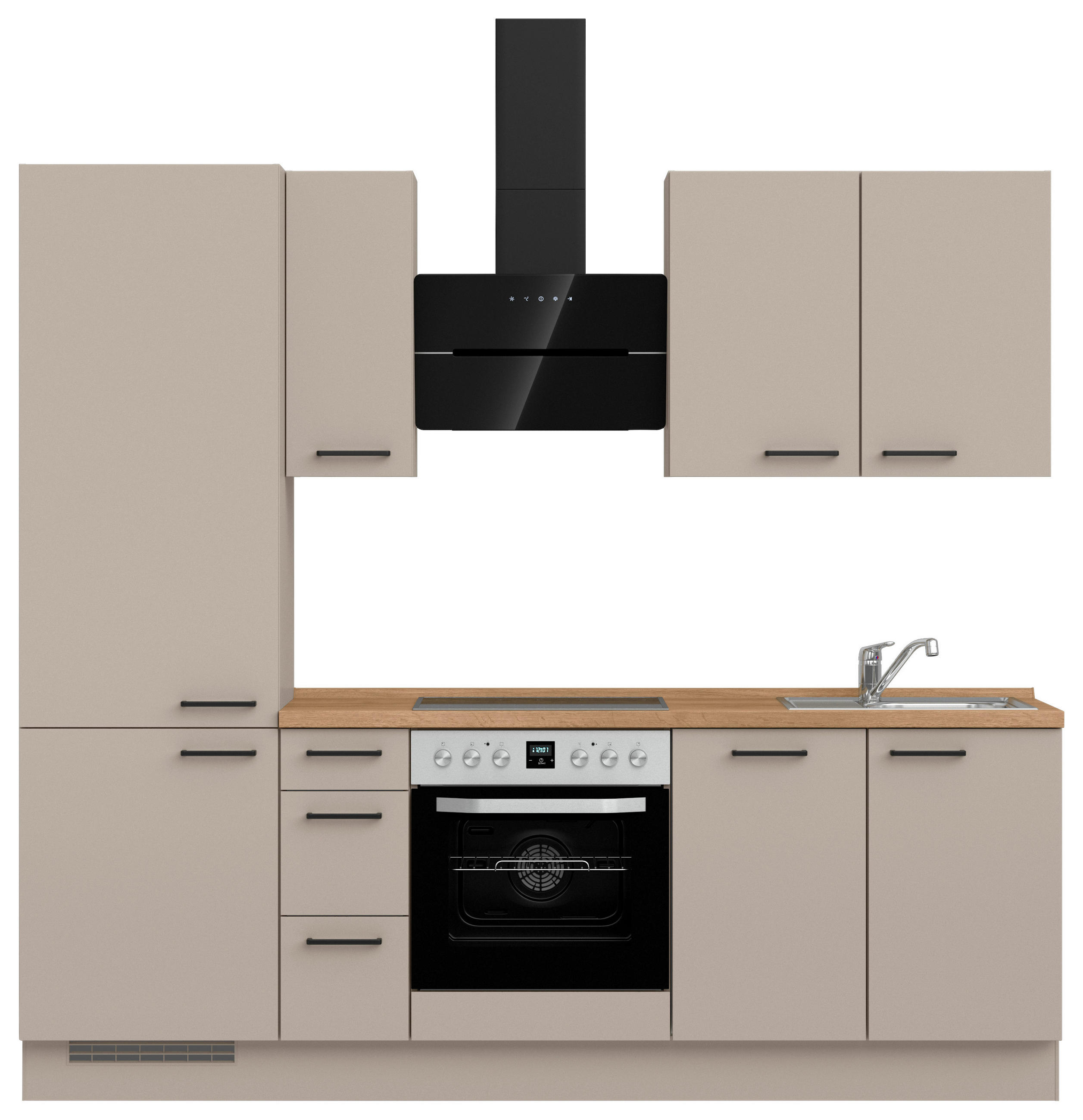 KÜCHENLEERBLOCK 240 cm   in Eichefarben, Sandfarben  - Sandfarben/Eichefarben, MODERN, Holzwerkstoff/Metall (240cm) - Nobilia