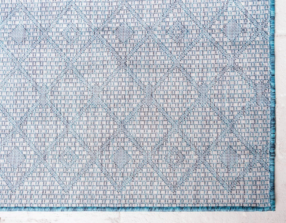 TEPPICH "OUTDOOR CROSSES"  150/245 cm  Blau, Grün, Weiß   - Blau/Weiß, KONVENTIONELL, Textil (150/245cm) - MID.YOU