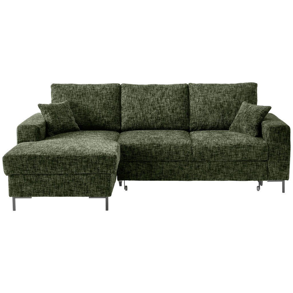 Thumbnail - Livetastic Eckschlafsofa, Dunkelgrün, Textil, Uni, 4-Sitzer, Füllung: Schaumstoff, 237x143 cm, Made in EU, Rücken echt, ...