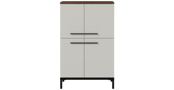 HIGHBOARD melaminharzbeschichtet  - Kaschmir/Nussbaumfarben, MODERN, Holzwerkstoff/Metall (60/97/34cm) - Xora