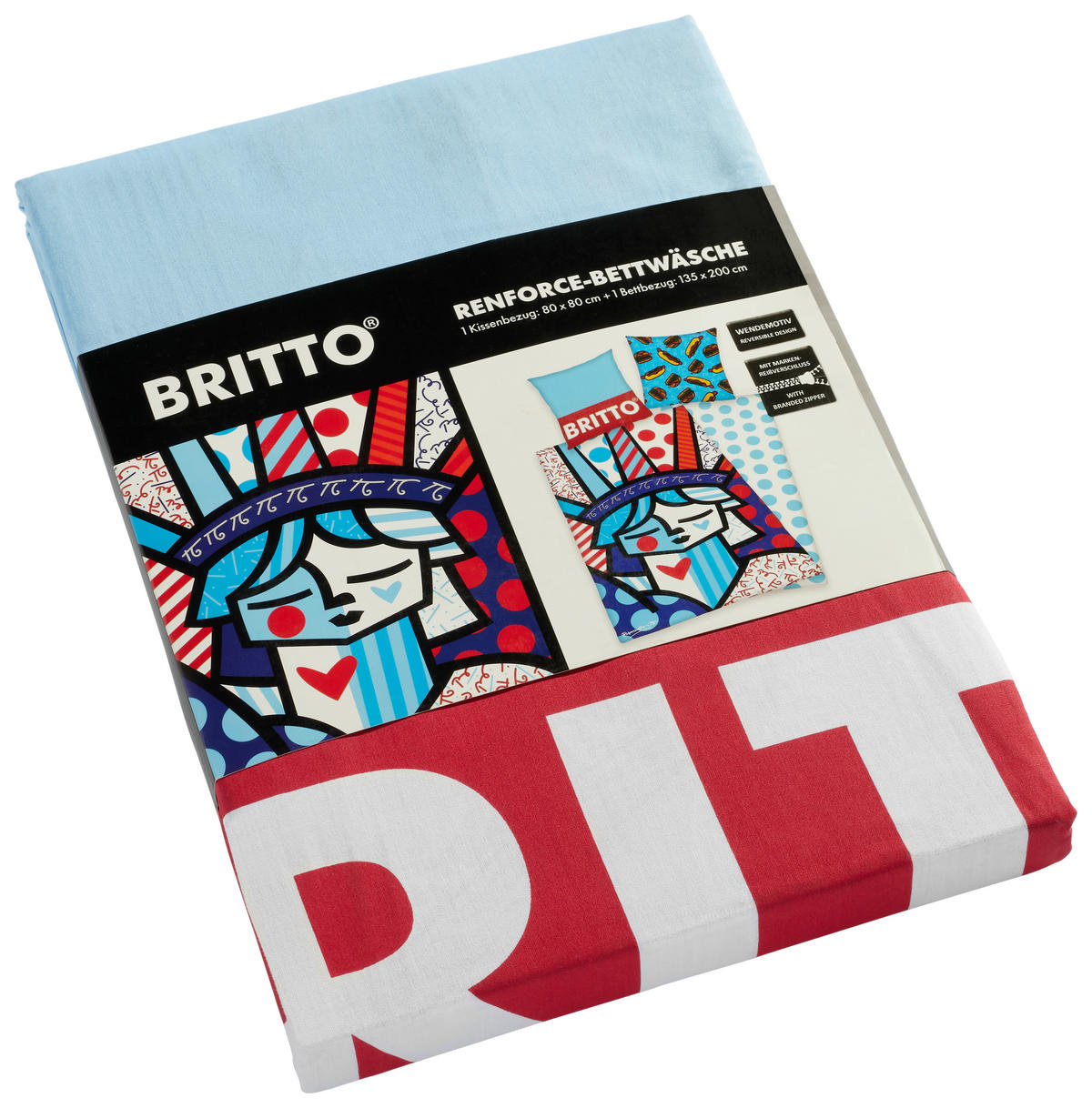 WENDEBETTWÄSCHE NEW YORK Renforcé 135/200 cm  - Multicolor, Basics, Naturmaterialien/Textil (135/200cm) - BRITTO