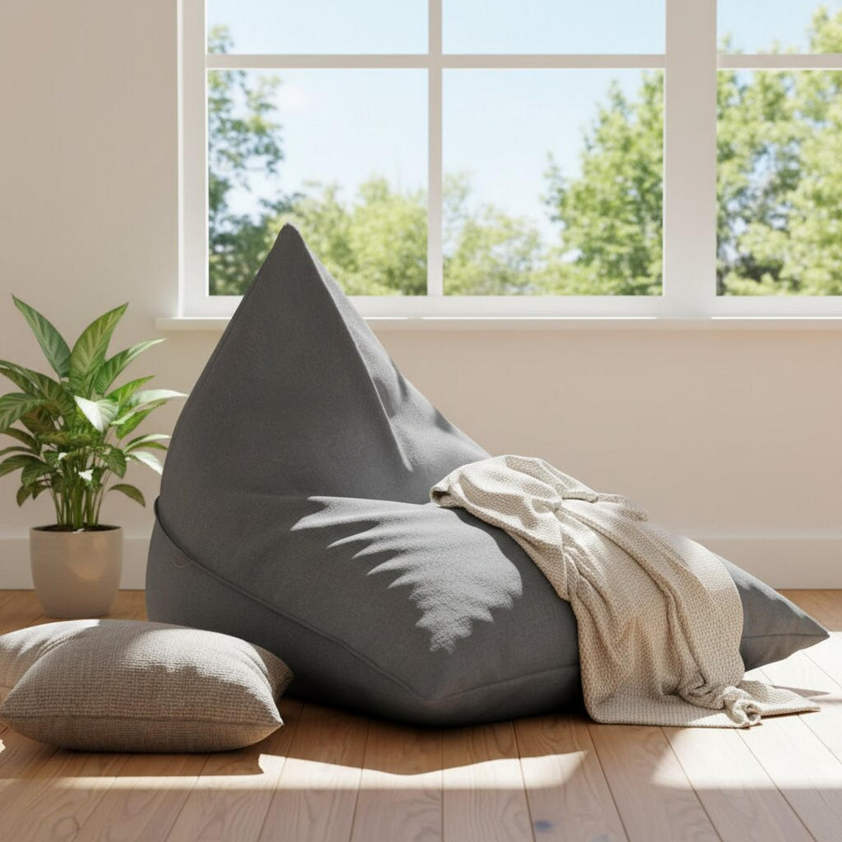 SITZSACK Webstoff 230 L  - Grau, Design, Textil (110/85/130cm) - Boxxx
