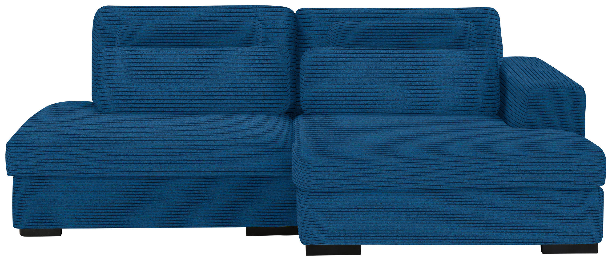 ECKSOFA Blau Cord  - Blau/Schwarz, Design, Kunststoff/Textil (223/158cm) - Lomoco