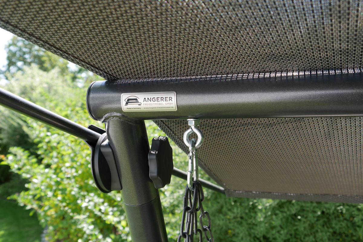 HOLLYWOODSCHAUKEL 100/160/145 cm  - Dunkelgrau/Anthrazit, Basics, Kunststoff/Textil (100/160/145cm) - Boxxx