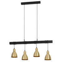 LAMPĂ SUSPENDATĂ 70/15,5/110 cm  - negru/alămiu, Trend, lemn/metal (70/15,5/110cm) - Marama