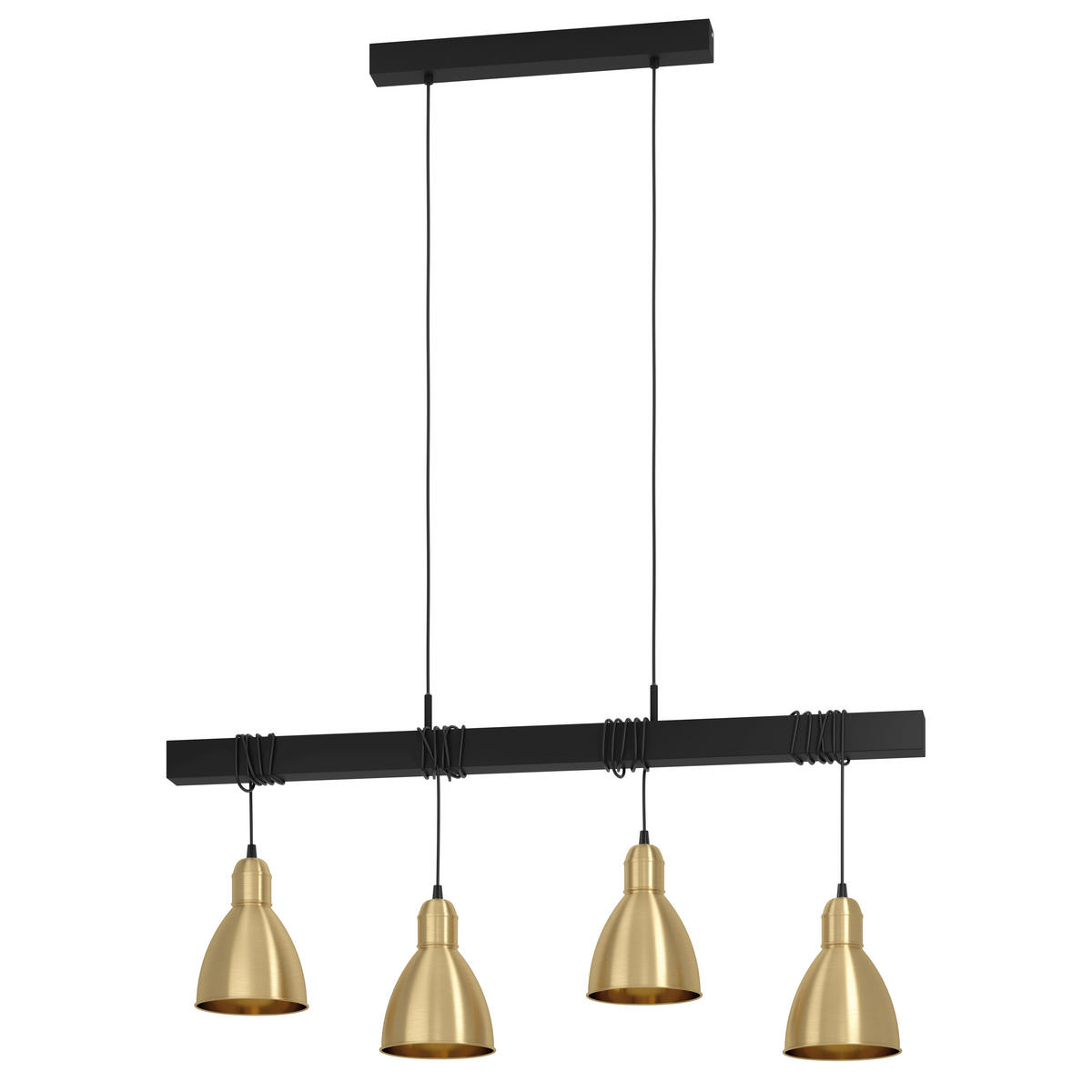 LAMPĂ SUSPENDATĂ 70/15,5/110 cm  - negru/alămiu, Trend, lemn/metal (70/15,5/110cm) - Marama