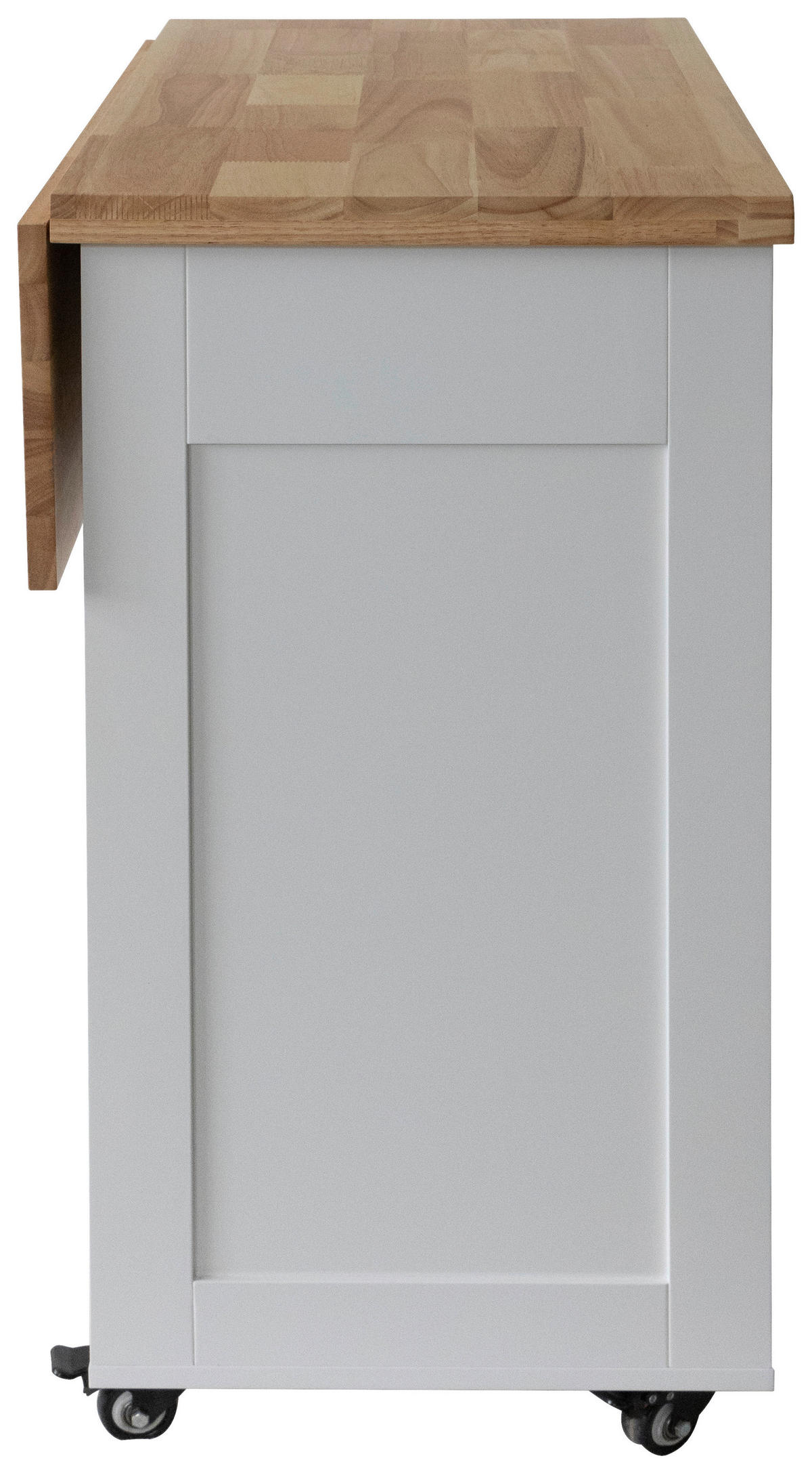 SERVIERWAGEN Kautschukholz vollmassiv Weiß  - Schwarz/Weiß, Basics, Holz/Holzwerkstoff (89/90/68cm) - MID.YOU