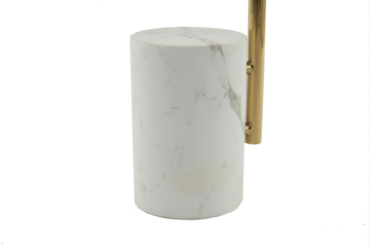 BEISTELLTISCH in Metall, Stein 40/40/54 cm  - Design, Stein/Metall (40/40/54cm) - Kayoom