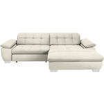 ECKSOFA in Mikrofaser Weiß  265/180 cm  - Chromfarben/Weiß, Design, Textil/Metall (265/180cm) - Carryhome
