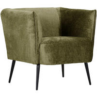 SESSEL in Chenille Grün  - Schwarz/Grün, Design, Textil/Metall (76/73/76cm) - Landscape