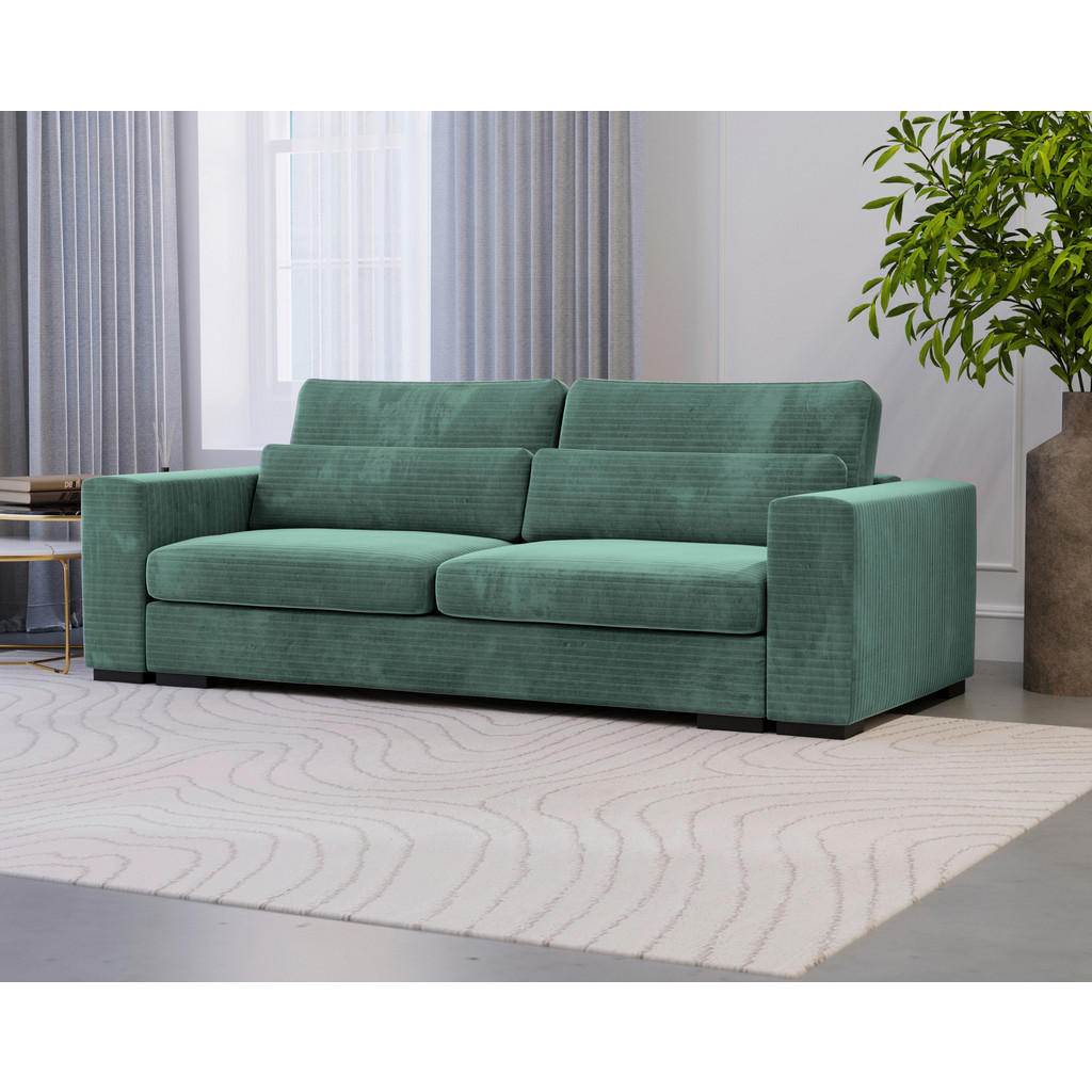 Thumbnail - Carryhome Schlafsofa, Petrol, Textil, 3-Sitzer, Füllung: Schaumstoff, 236x78x114 cm, Liegefunktion, Schlafen auf Sitzhöh...