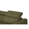 ECKSOFA in Webstoff Olivgrün  205/280 cm  - Schwarz/Olivgrün, Design, Textil/Metall (205/280cm) - Xora
