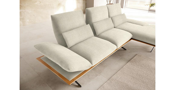 ECKSOFA in Flachgewebe Beige 314/159 cm - Beige/Schwarz, Design, Holz/Textil (314/159cm) - Dieter Knoll