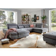 WOHNLANDSCHAFT Grau Mikrofaser  - Chromfarben/Grau, Design, Kunststoff/Textil (204/350/211cm) - Xora