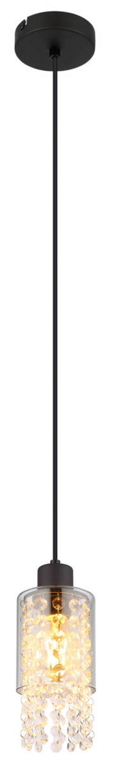 Lampă Suspendată 10/120 cm  - străveziu/negru, Konventionell, plastic/sticlă (10/120cm) - Globo