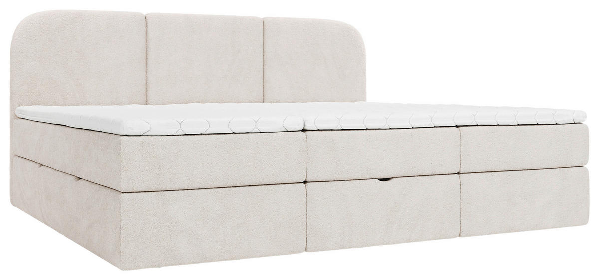 FAMILIENBETT - Creme/Schwarz, Modern, Holz/Holzwerkstoff (270/200cm) - Livetastic