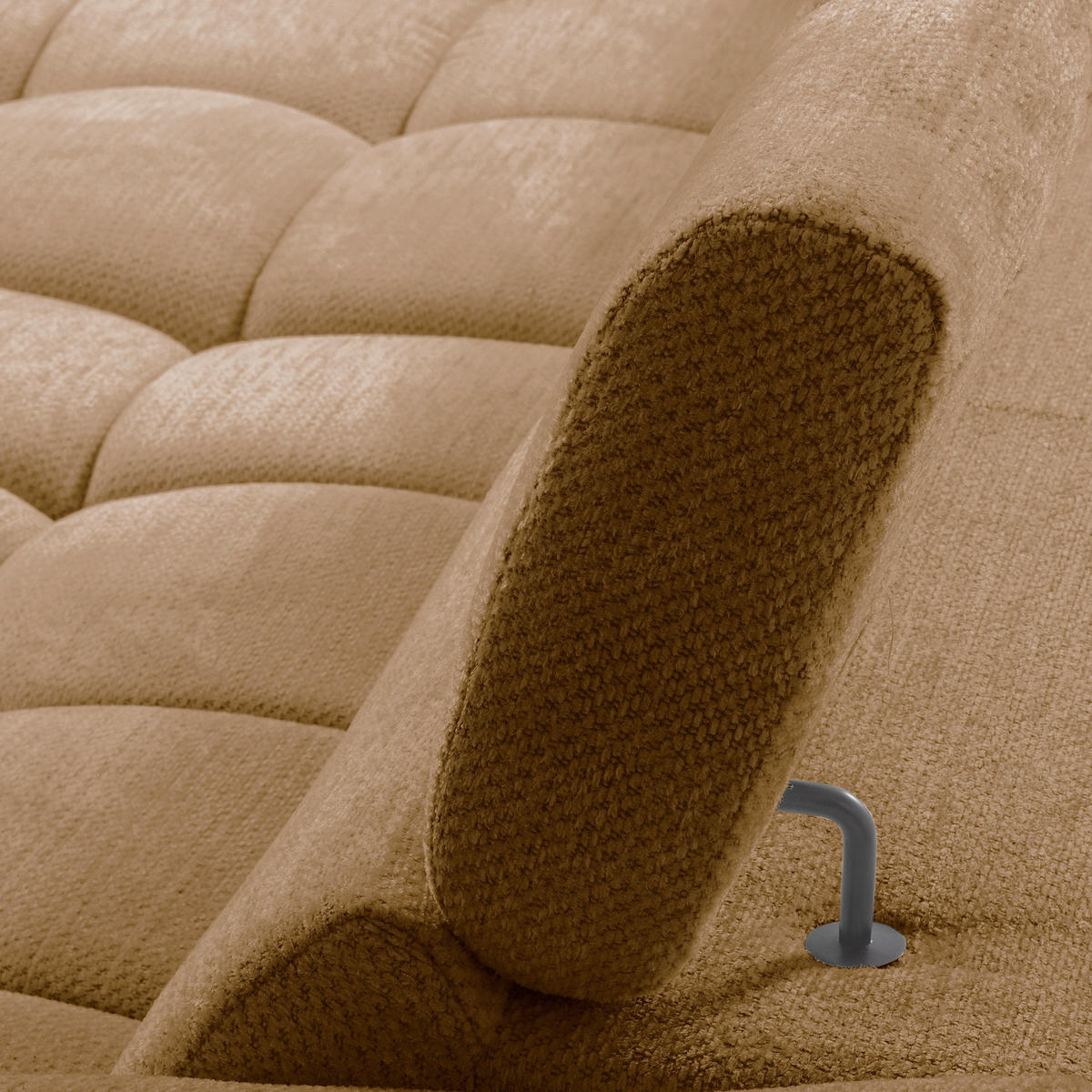 ECKSOFA  Webstoff Rostfarben  - Rostfarben/Schwarz, Design, Kunststoff/Textil (177/274cm) - Livetastic