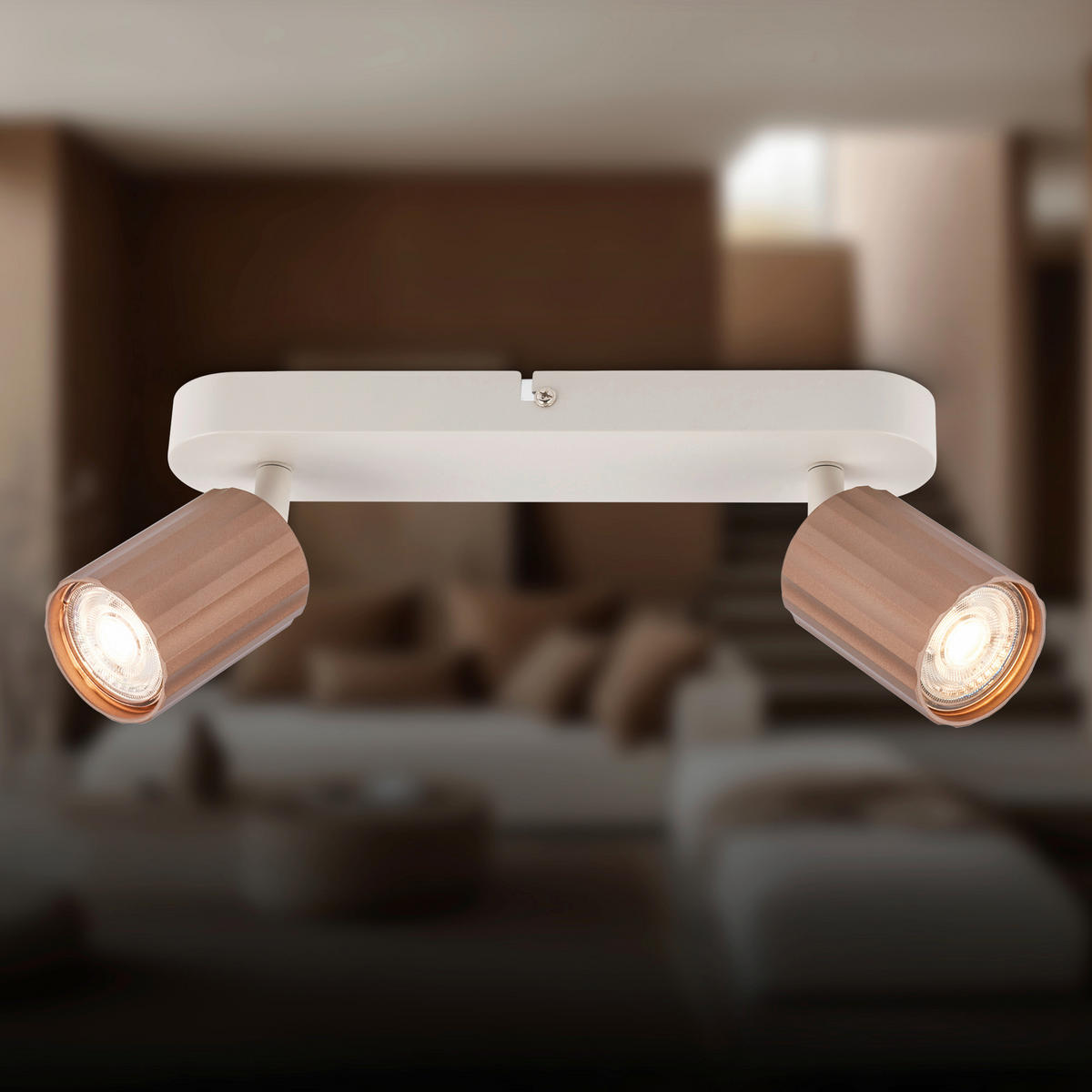 STRAHLER 28/8,5/8,5 cm   - Hellgrau/Cappuccino, Design, Kunststoff/Metall (28/8,5/8,5cm) - Briloner