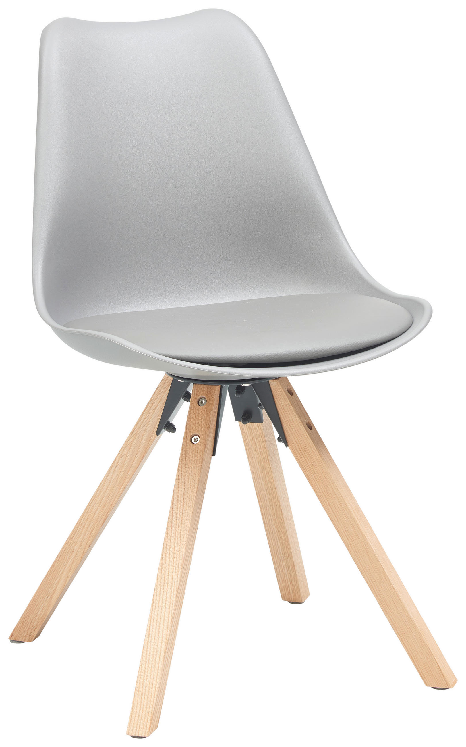 STUHL in Holz, Kunststoff, Textil Grau  - Naturfarben/Grau, LIFESTYLE, Holz/Kunststoff (48,5/84/55cm) - MID.YOU