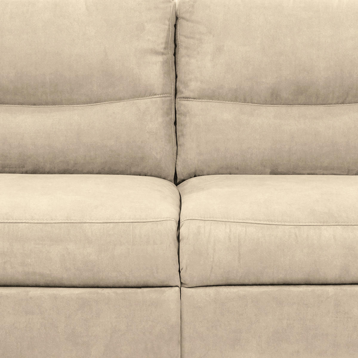 2,5-SITZER Flachgewebe Beige  - Beige/Schwarz, Design, Holz/Textil (214/97/97cm) - Livetastic