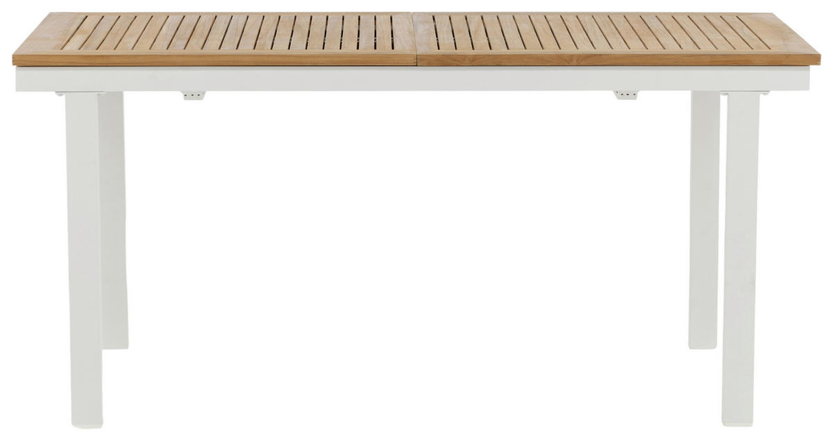 GARTENTISCH Metall Weiß rechteckig  - Weiß, KONVENTIONELL, Holz/Metall (160/90/75cm) - Gardenson