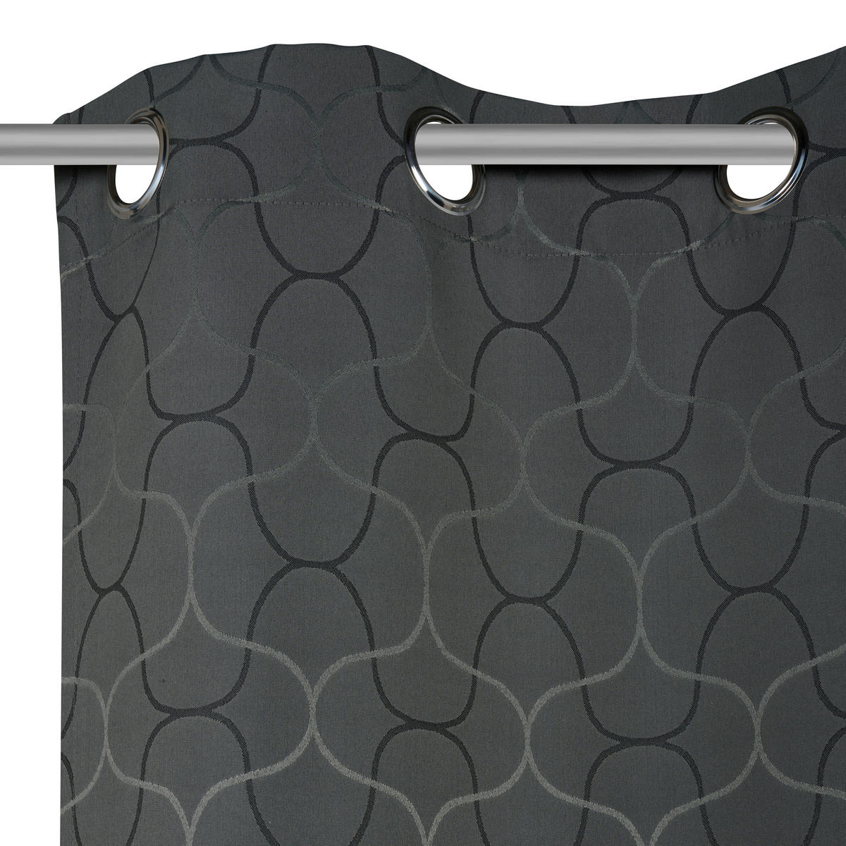 ZÁVĚS S OČKY, neprůsvitné, 140/245 cm - antracitová, Konvenční, textil (140/245cm) - Esposa
