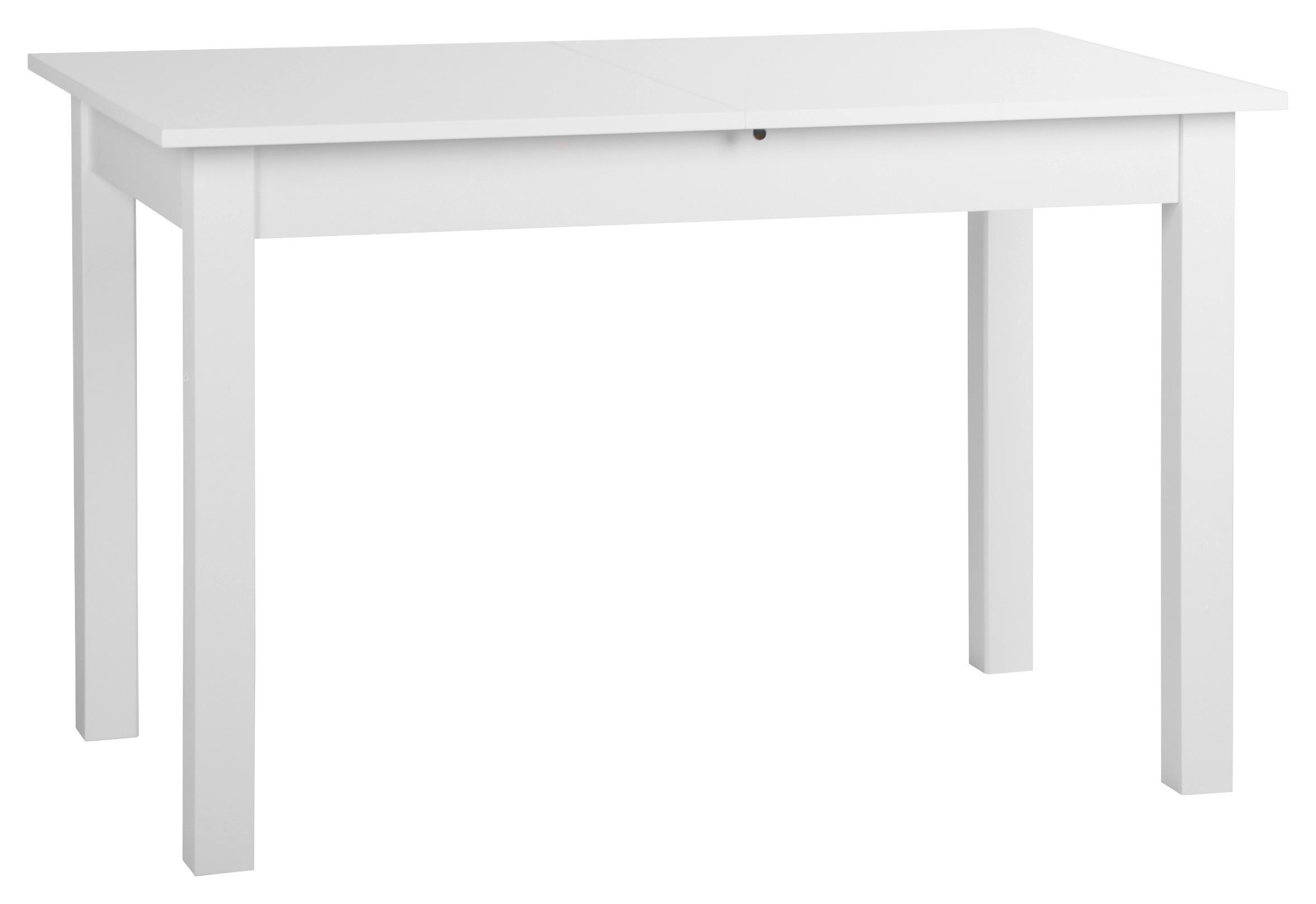 ESSTISCH 120/70/76,5 cm Nachbildung  Holzwerkstoff ausziehbar rechteckig Weiß  - Weiß, Design, Holzwerkstoff (120/70/76,5cm) - P & B
