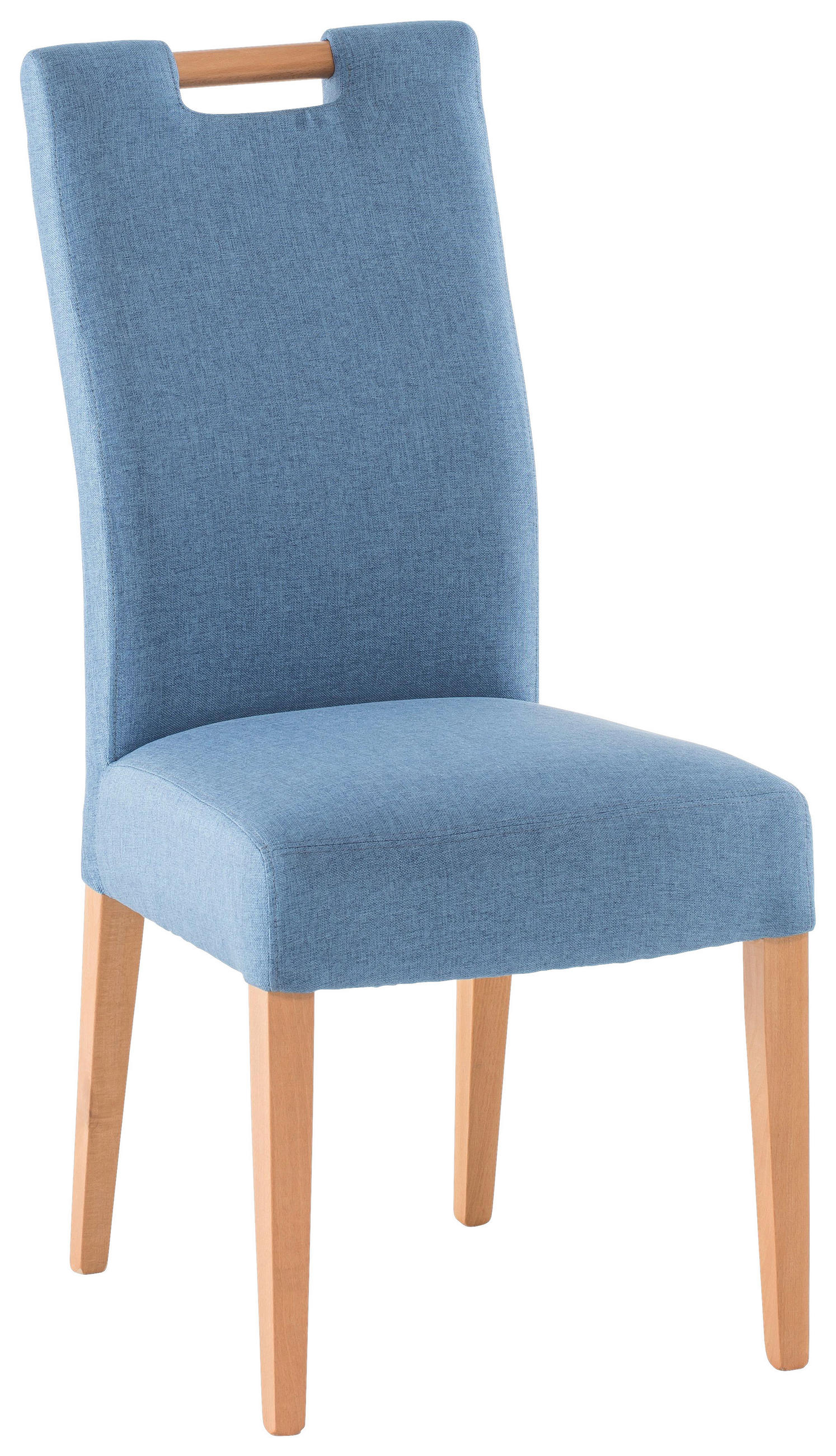 STUHL in Holz, Textil Blau, Buchefarben  - Blau/Buchefarben, KONVENTIONELL, Holz/Textil (47/100/64cm) - Cantus