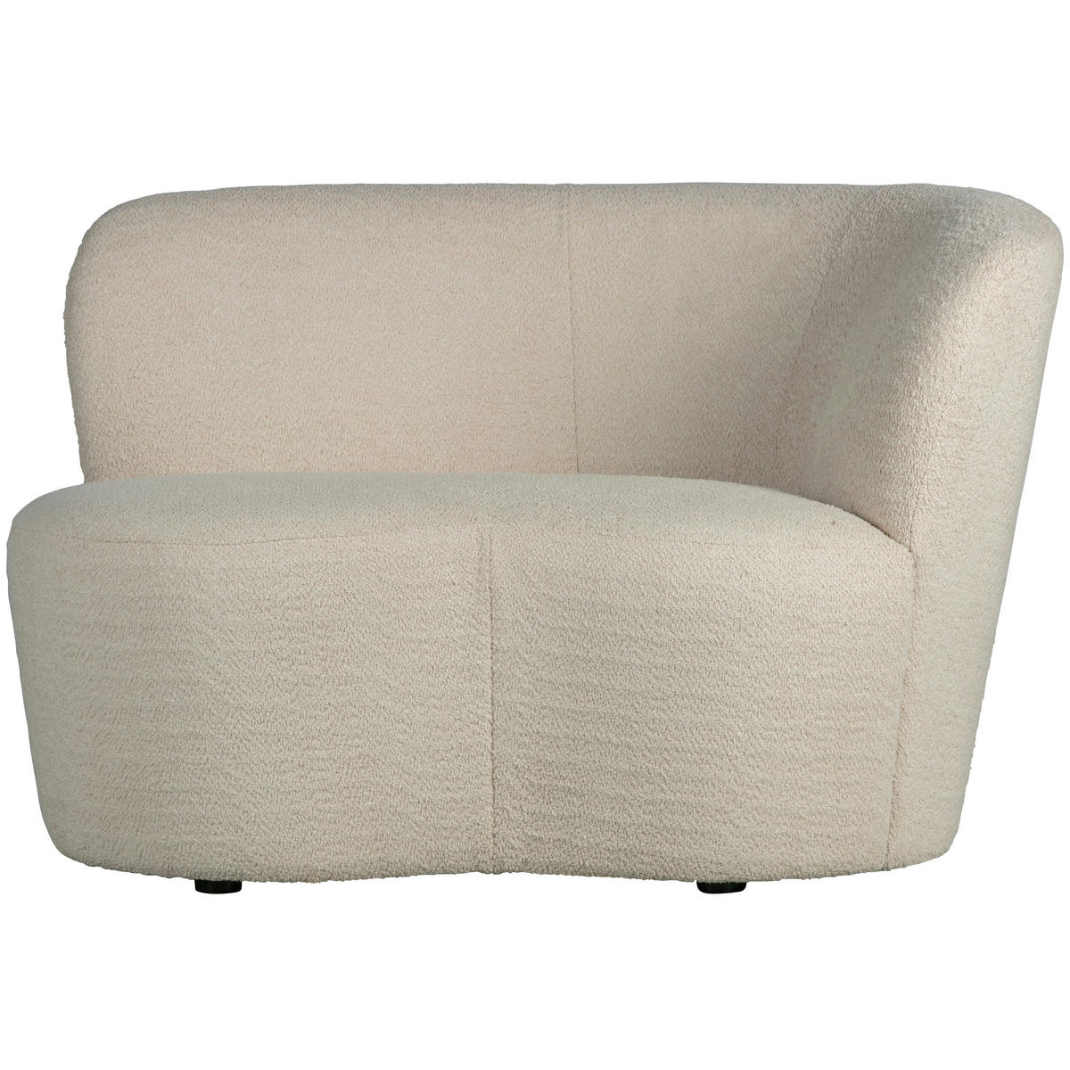 RÉCAMIERE in Bouclé Creme  - Creme/Schwarz, Design, Kunststoff/Textil (112/73/80cm) - Livetastic