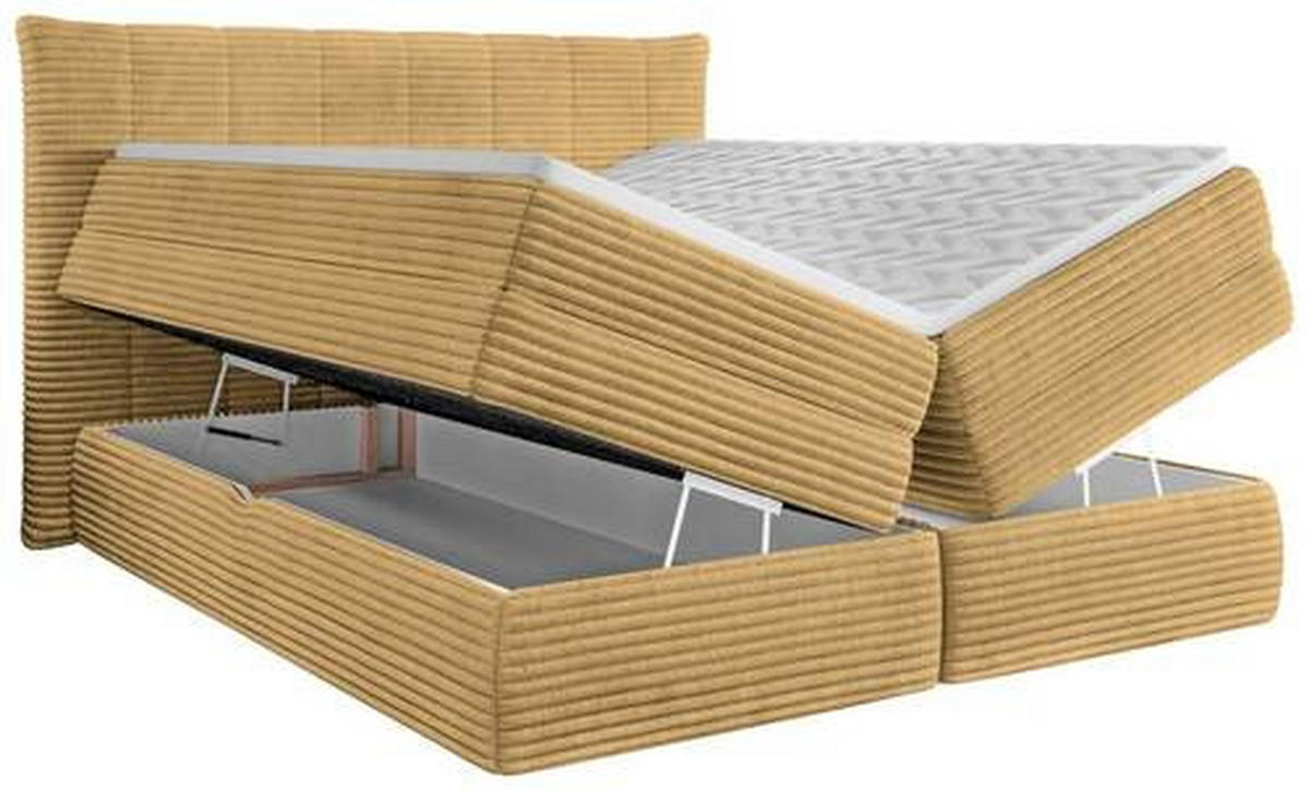 BOXSPRINGBETT 180/200 cm  in Gelb  - Gelb/Schwarz, Design, Kunststoff/Textil (180/200cm) - Esposa