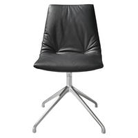 STUHL  in Aluminium Echtleder Metall, Leder  - Schwarz/Alufarben, Design, Leder/Metall (48/87/62cm) - Team 7