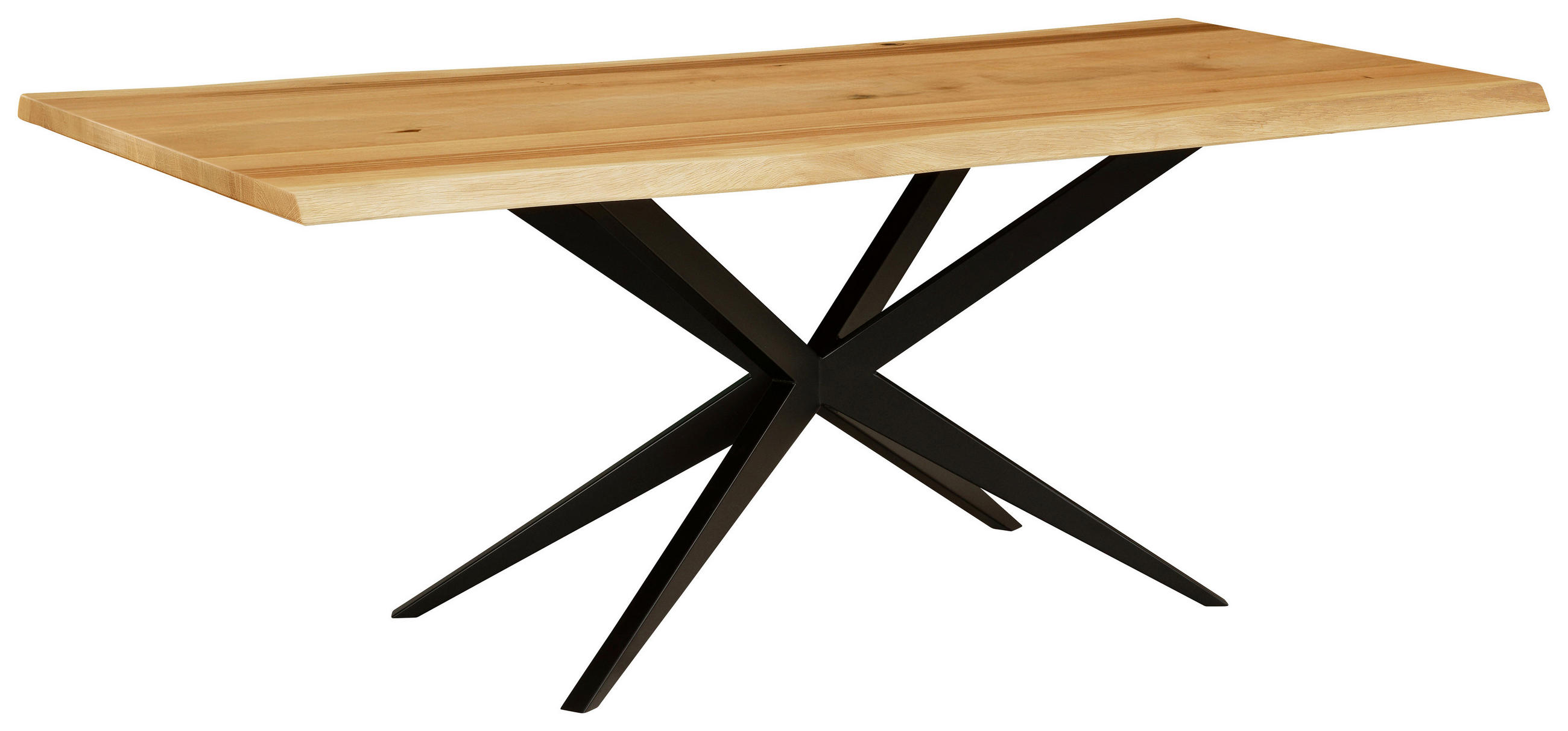 ESSTISCH in Holz, Metall 250/100/76 cm  - Eichefarben/Schwarz, Design, Holz/Metall (250/100/76cm) - Moderano