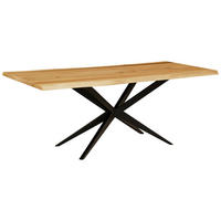 ESSTISCH in Holz, Metall 250/100/76 cm  - Eichefarben/Schwarz, Design, Holz/Metall (250/100/76cm) - Moderano
