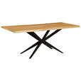 ESSTISCH in Holz, Metall 160/90/76 cm  - Eichefarben/Schwarz, Design, Holz/Metall (160/90/76cm) - Moderano