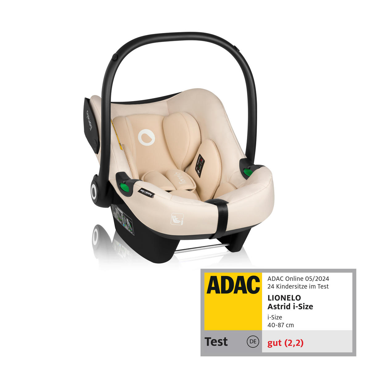 BABYSCHALE Astrid i-Size  - Beige, Basics, Kunststoff/Textil (44/64/57cm) - Lionelo