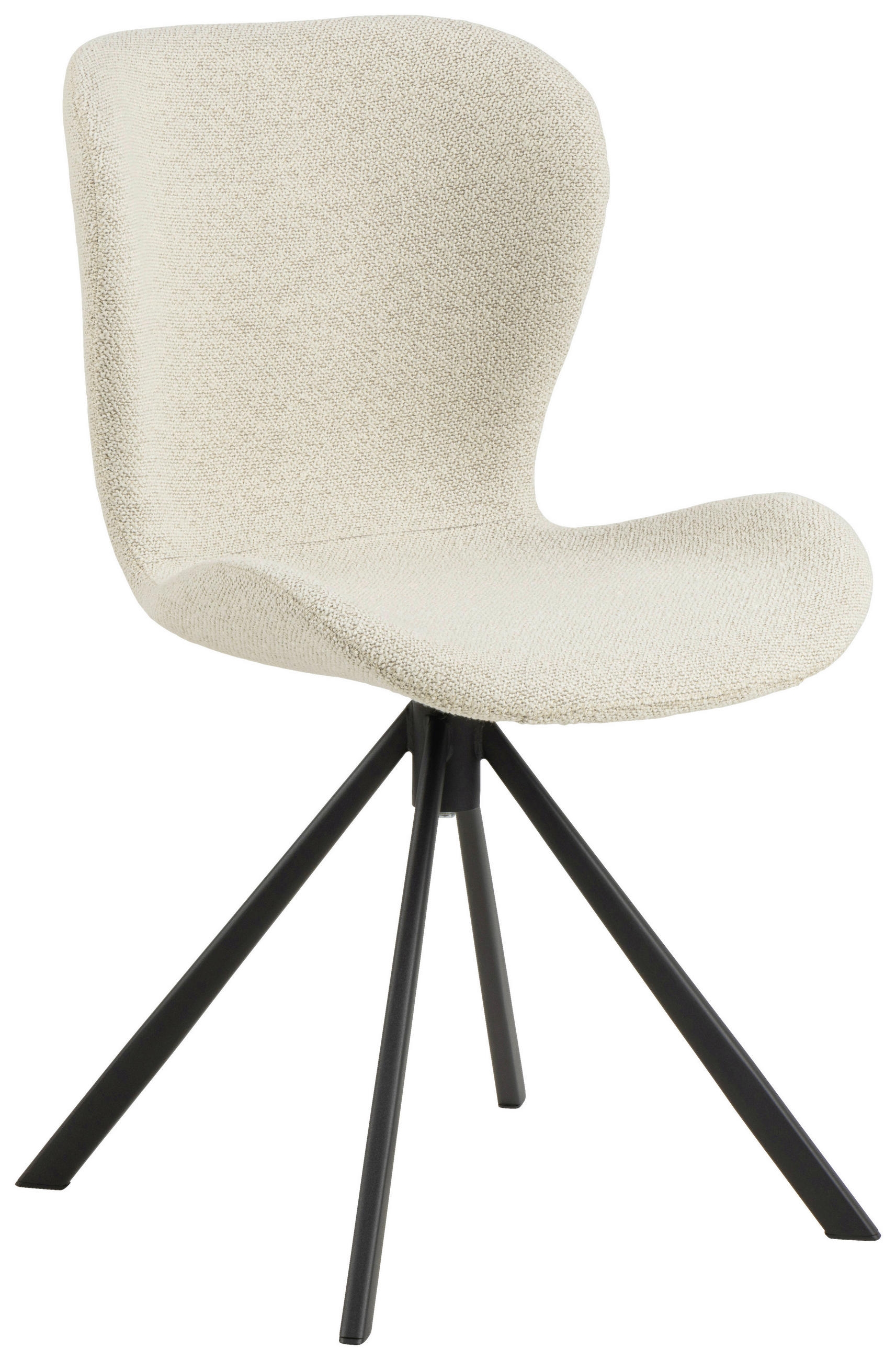 STUHL Webstoff Creme  - Creme/Schwarz, Design, Textil/Metall (46,5/81/53cm)