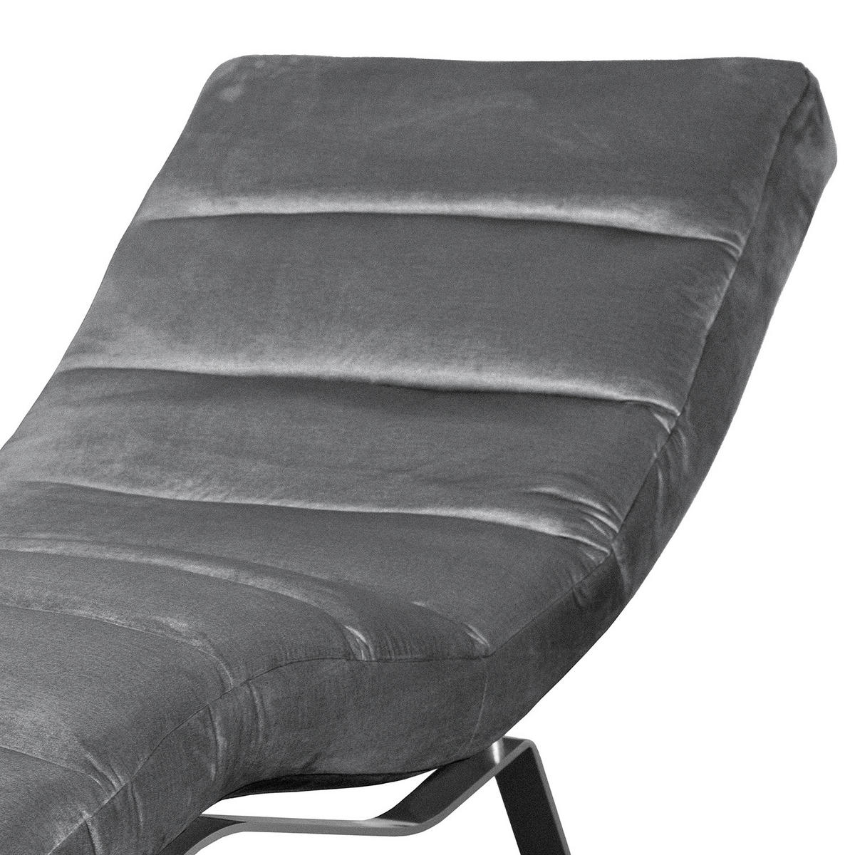 RELAXLIEGE SWING Samt Anthrazit  - Anthrazit/Silberfarben, Design, Textil/Metall (65/65-95/171cm) - Livetastic