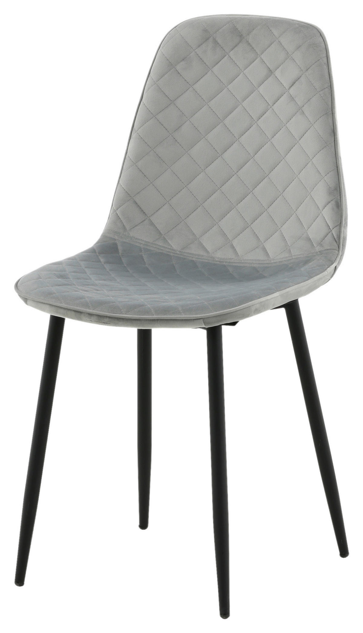 STOLSET 2 styck stål sammet  - grå/svart, Design, metall/textil (44/86/52cm) - Livetastic