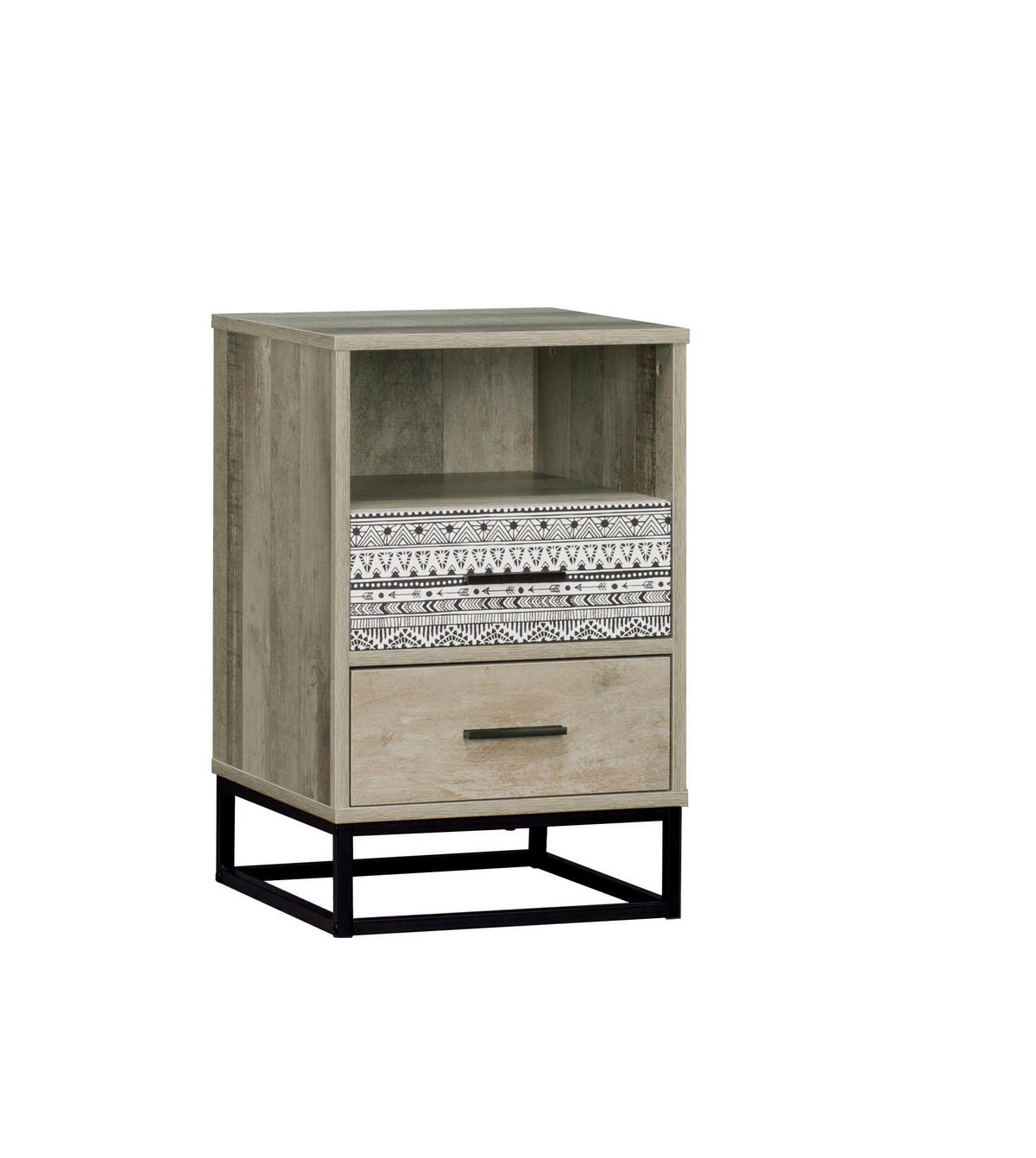 NACHTTISCH 39,5/62/38 cm  in Graubraun  - Graubraun/Multicolor, Design, Holzwerkstoff/Metall (39,5/62/38cm) - Livetastic