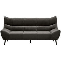 3-SITZER-SOFA in Mikrofaser Dunkelgrau  - Dunkelgrau/Schwarz, Design, Textil/Metall (222/106/99cm) - Xora