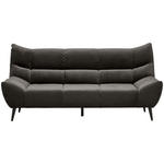 3-SITZER-SOFA in Mikrofaser Dunkelgrau  - Dunkelgrau/Schwarz, Design, Textil/Metall (222/106/99cm) - Xora