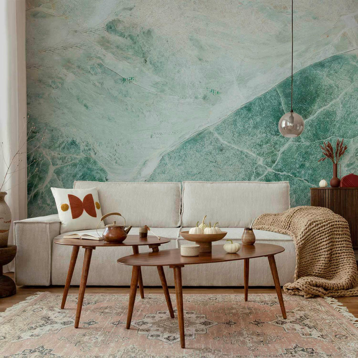 FOTOTAPETE  - Türkis/Beige, LIFESTYLE, Textil (300/210cm) - artgeist