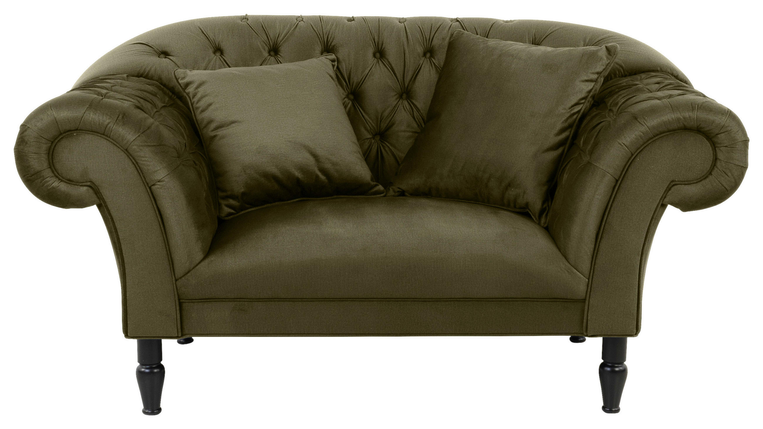 Thumbnail - Mid.you Xxl-Sessel, Olivgrün, Textil, Buche, vollmassiv, Füllung: Silikon, Schaumstoffflocken, 180x94x103 cm, Made in EU...