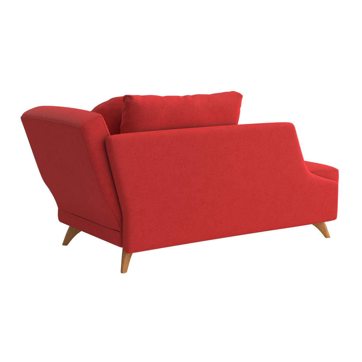 RÉCAMIERE in Flachgewebe Rot  - Eichefarben/Rot, Modern, Holz/Textil (205/74-87/94cm) - Bali