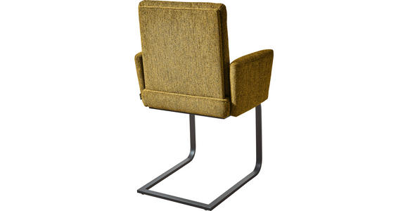 ARMLEHNSTUHL in Stahl Chenille - Gelb/Schwarz, Design, Textil/Metall (56/92/60cm) - Dieter Knoll