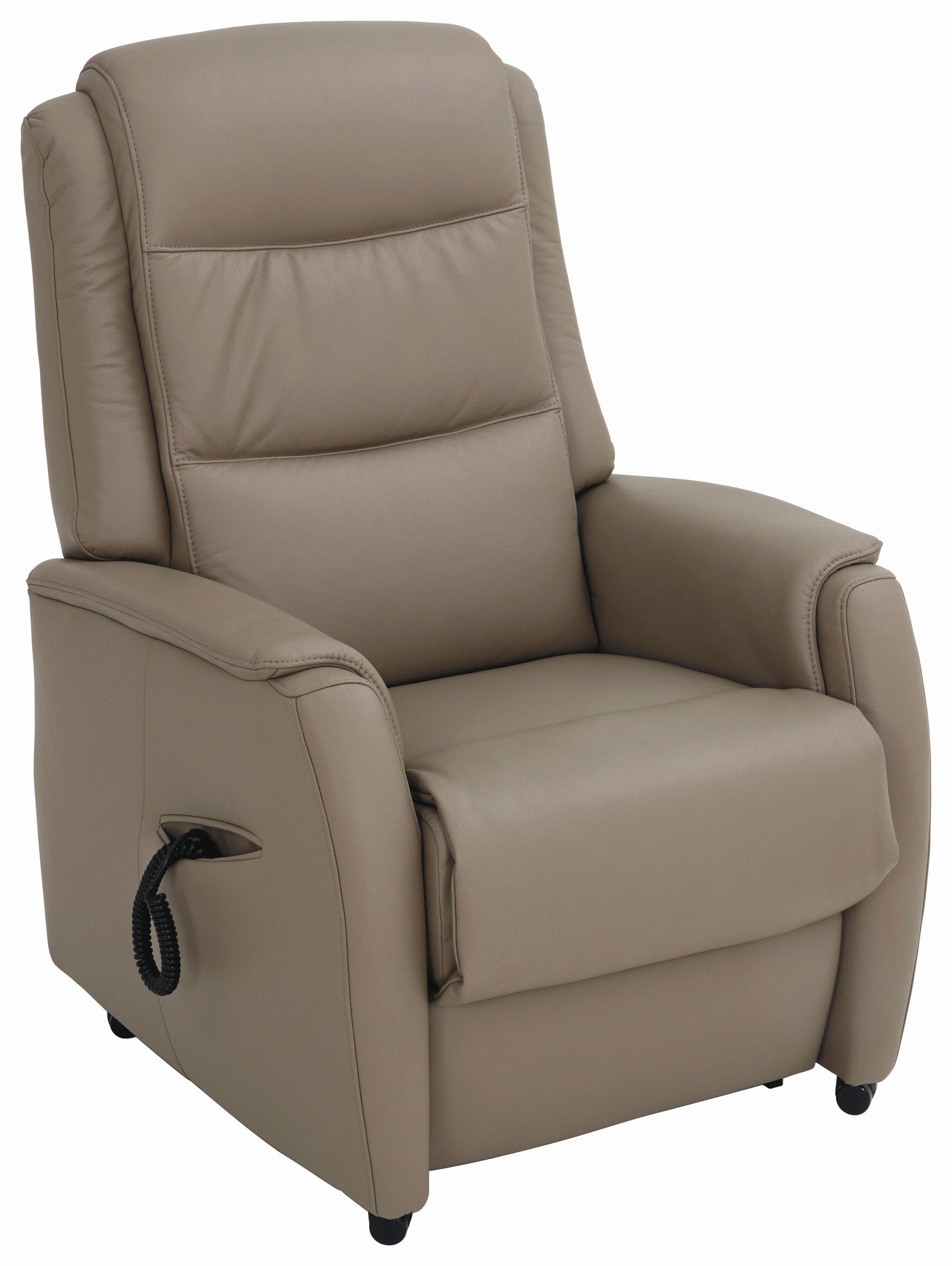 FERNSEHSESSEL  mit Relaxfunktion, Aufstehhilfe Echtleder Grau  - Schwarz/Grau, KONVENTIONELL, Leder/Kunststoff (72/109/82cm) - Valdera