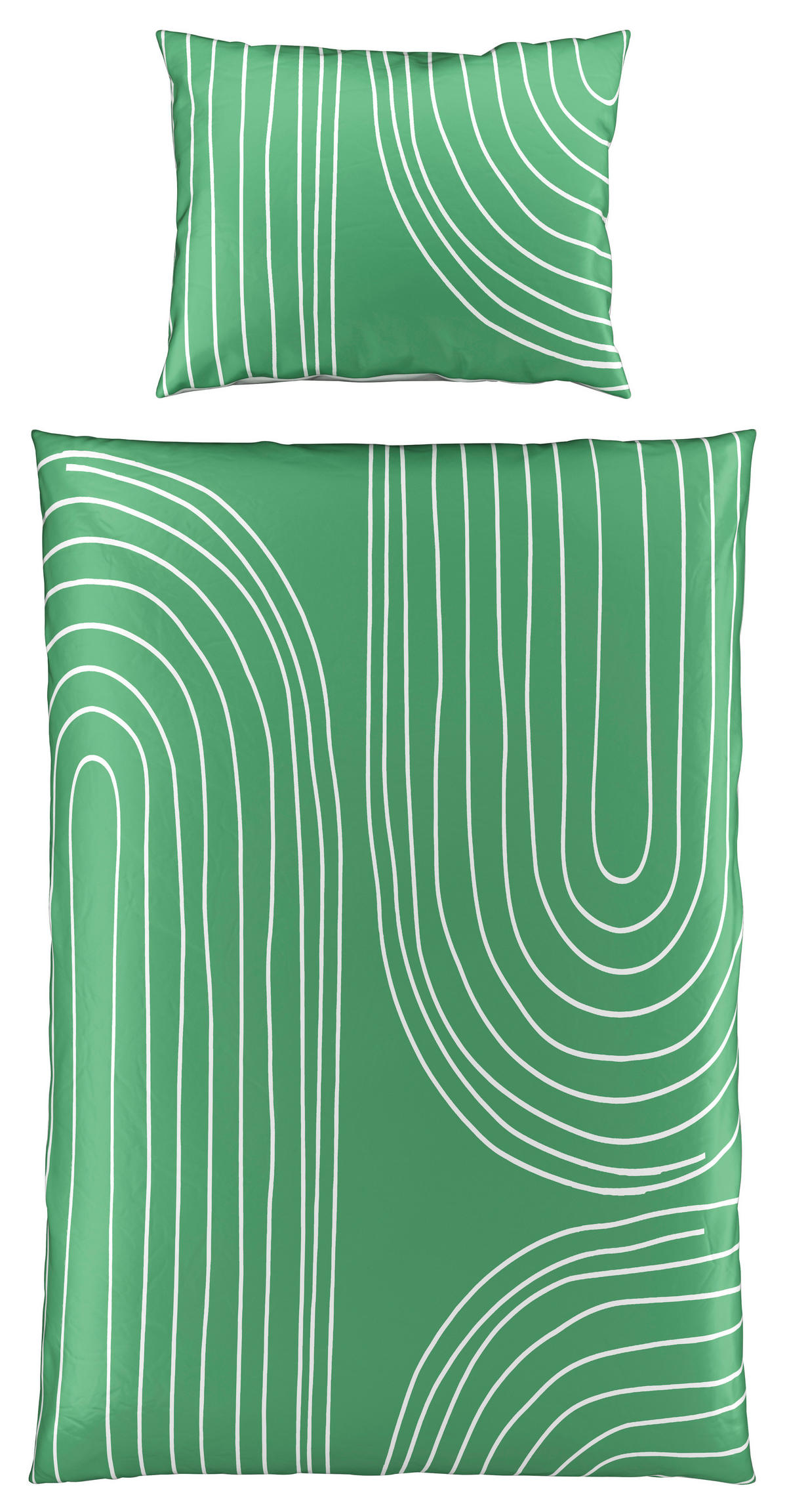 OBOJESTRANSKA POSTELJNINA EMERALD 140/200 cm saten žadasto zelena  - žadasto zelena, Konvencionalno, tekstil (140/200cm) - Esposa