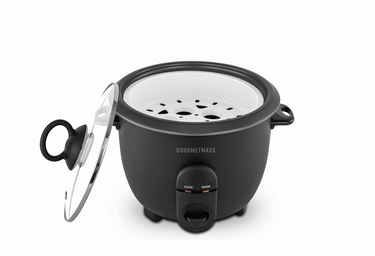 REISKOCHER GOURMETmaxx  - Schwarz, Basics, Glas/Kunststoff (24/24/25,5cm) - GOURMETMAXX