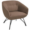 COCKTAILSESSEL in Echtleder Hellbraun  - Hellbraun/Anthrazit, Design, Leder/Metall (76/80/73cm) - Joop!